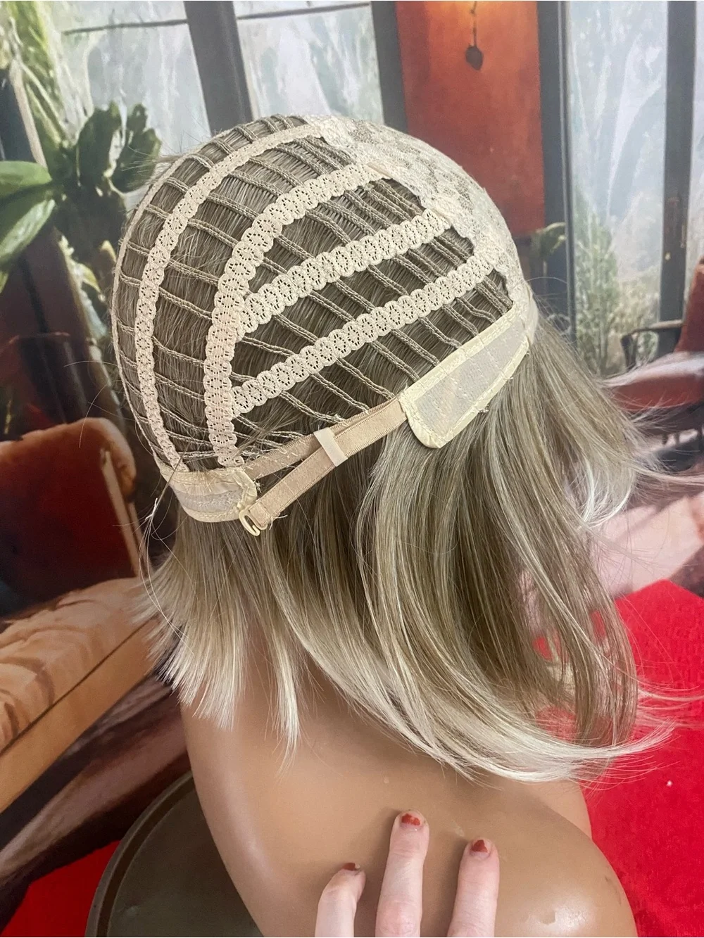 Blonde Layered Bob Wig with Side-Swept Bangs